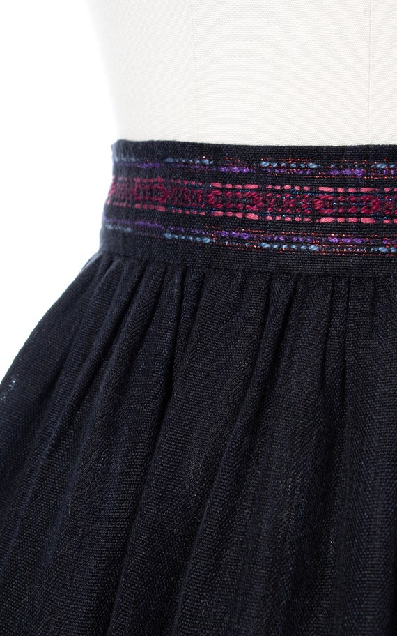 Vintage 1960s Skirt | 60s Striped Border Hand Wov… - image 6