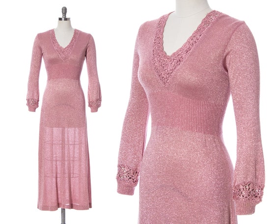 Vintage 1970s Pink Knit Sweater Vintage 1970s Pink Knit Sweater