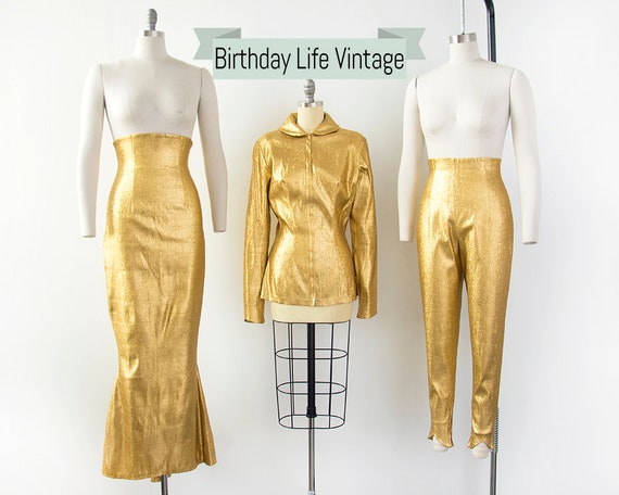 metallic gold outfit