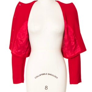 Vintage 1990s Jacket 90s Matador Tassels Red Long Sleeve Cropped Blazer Top large image 8