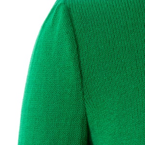 Vintage 1980s Sweater 80s ST JOHN by Marie Gray Knit Kelly Green Wool Long Sleeve Turtleneck Jumper Top small image 6