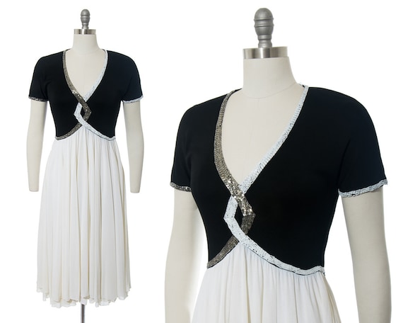 FINAL SALE || Vintage 1940s Style Dress | Beaded J