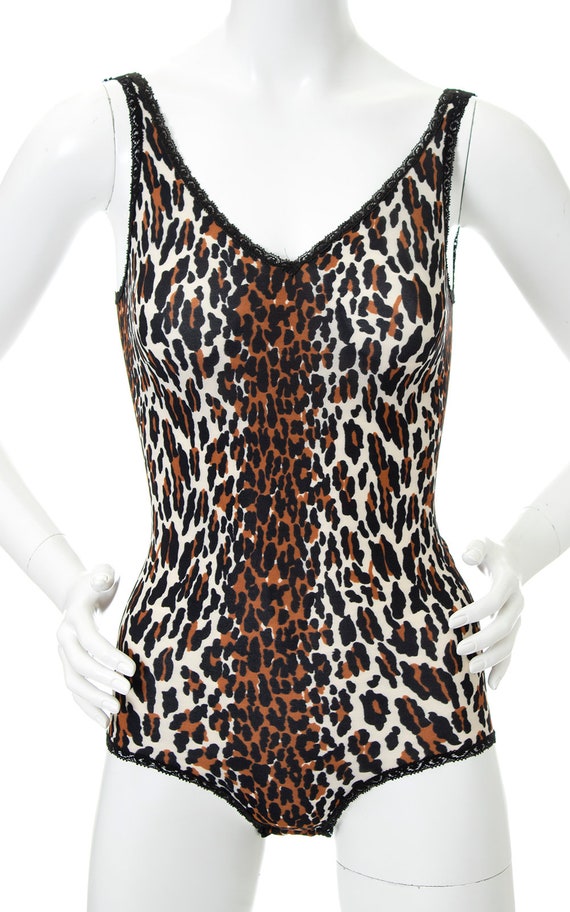 Vintage 1970s Bodysuit | 70s VANITY FAIR Leopard … - image 5