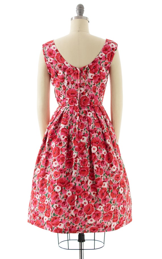 Vintage 1950s Sundress | 50s Rose Floral Printed … - image 4