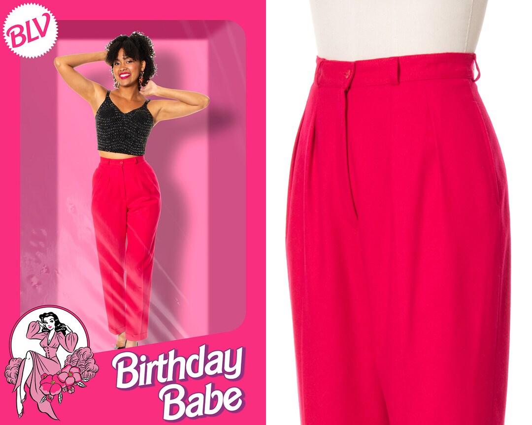 80's Bright Fuchsia Trousers main image 1