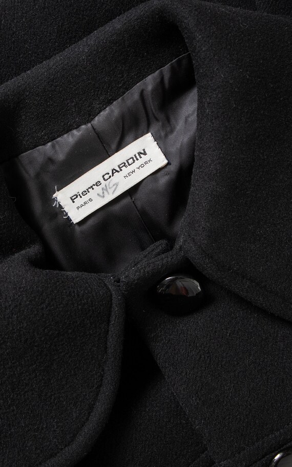 Vintage 1960s Coat | 60s PIERRE CARDIN Black Wool… - image 9