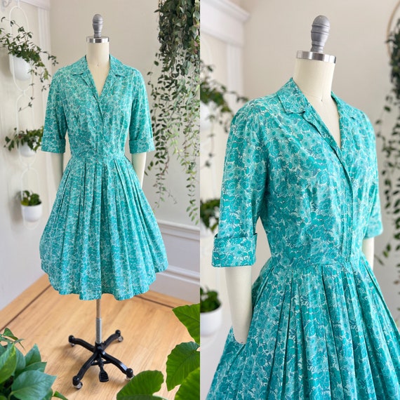 Vintage 1950s Shirt Dress | 50s LIBERTY OF LONDON 