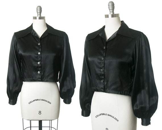 Vintage 1960s 1970s Blouse | 60s 70s does 1940s Bl