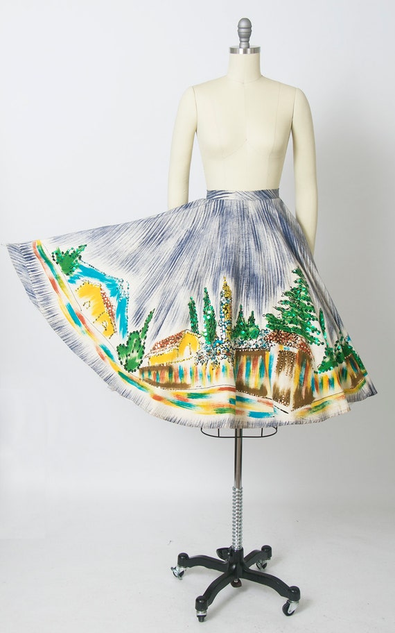 Vintage 1950s Skirt | 50s Mexican Sequin Novelty … - image 2
