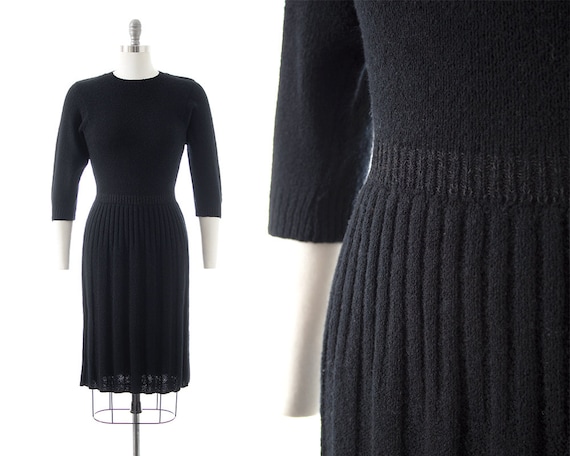 Vintage 1940s 1950s Sweater Dress 40s 
