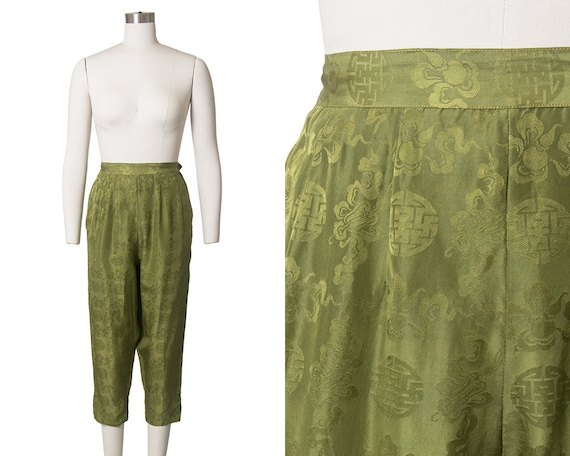 Vintage 1950s 1960s Capri Pants | 50s 60s Silk Asi