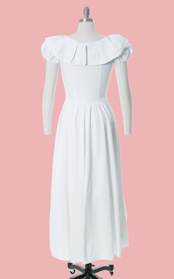 Vintage 1930s 1940s Dress | 30s 40s White Cotton … - image 4