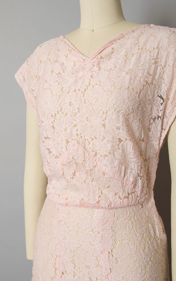 Vintage 1930s Gown | 30s Sheer Cotton Lace Light … - image 6