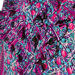 Vintage 1980s Blouse 80s DIANE FREIS Georgette Ruffled Floral Printed Drop Waist Puff Sleeve 1920s Inspired Top medium/large image 6