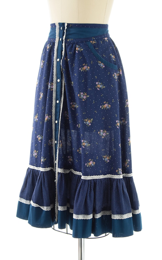 Vintage 1970s Skirt | 70s Gunne Sax Style Floral … - image 3