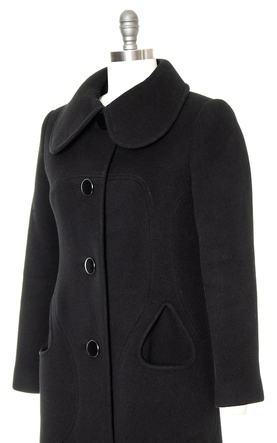1960s Unlabeled Pierre Cardin Deep Chocolate Fur Pea Jacket or Coat