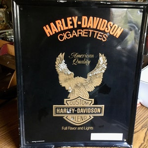 harley davidson cigarettes Harley Davidson Cigarettes Sign - Vintage Metal Sign