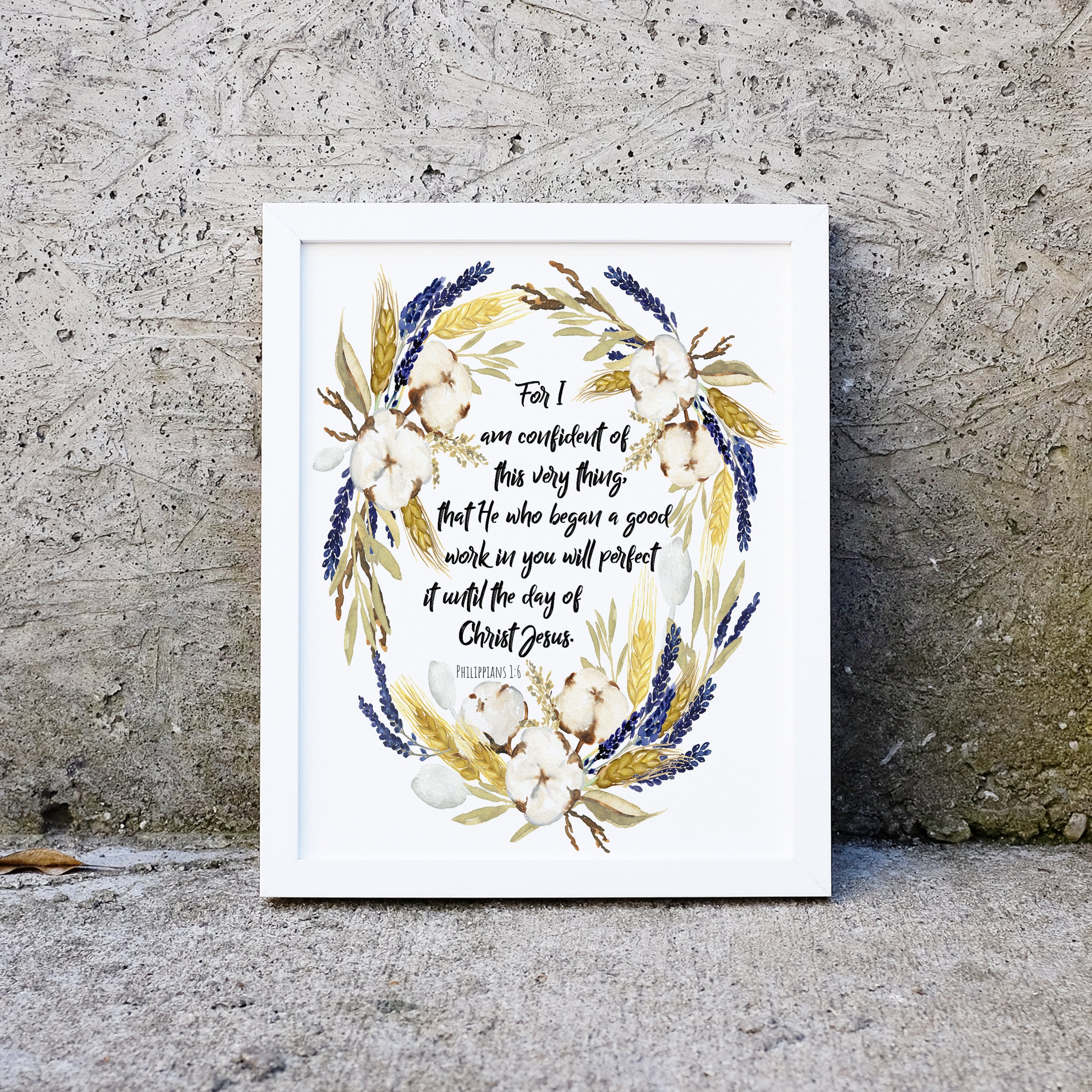 Philippians 1 6 Nasb He Who Began A Good Work In You Etsy