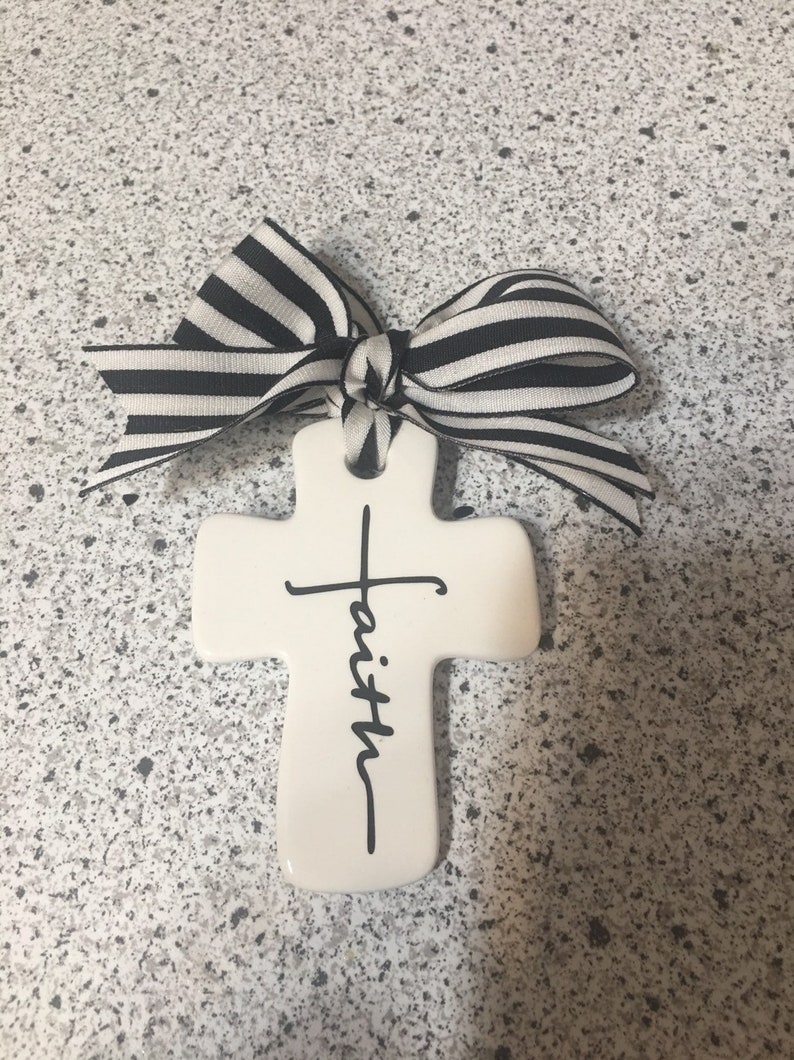 FAITH Ceramic Cross Keepsake Handheld