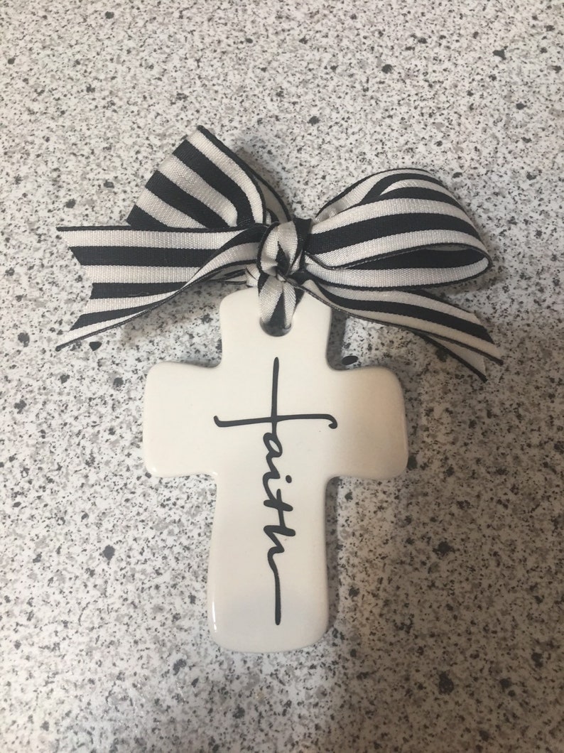 FAITH Ceramic Cross Keepsake Handheld