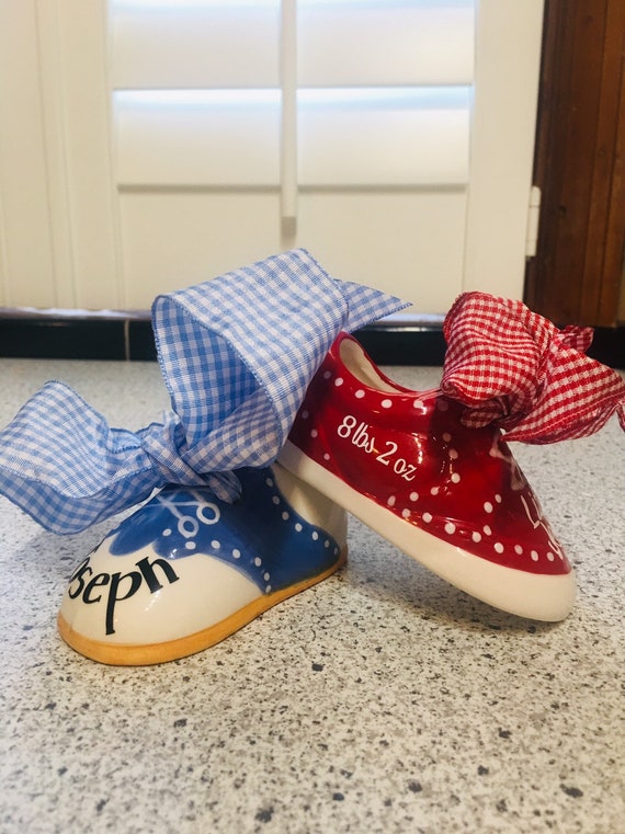personalized ceramic baby shoes