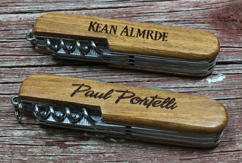 Set of 1 Engraved Pocket Knife Rosewood Handle Multi Tool Etsy