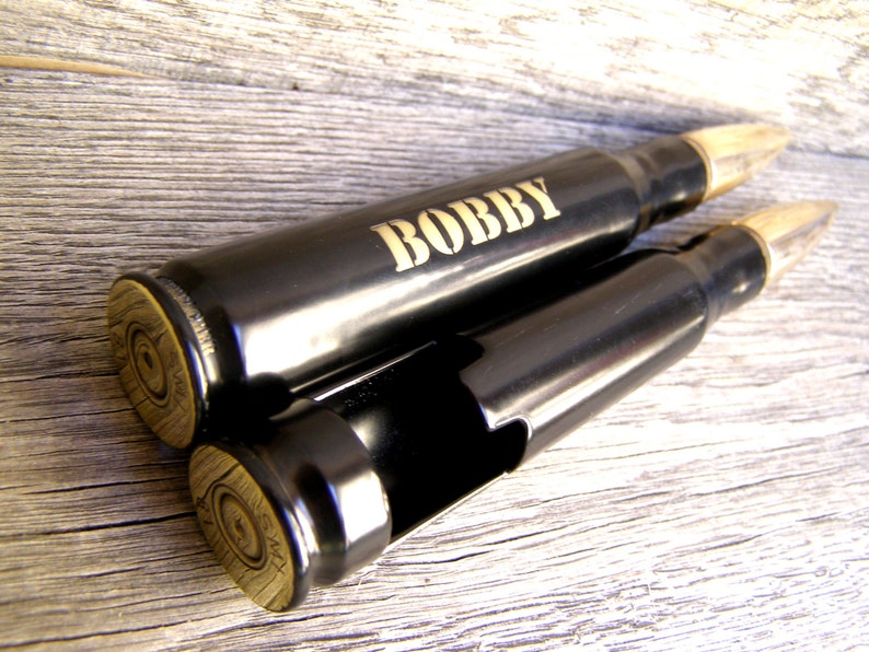 50 Cal Bullet Personalized Bottle Breacher in Black. Groomsman | Etsy