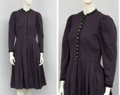 Vintage Purple Dirndl Dress, Floral Dress, Victorian Dress, German Dress, Bavarian Dress, Oktoberfest Dress, Trachten Dress, Alpen Dress