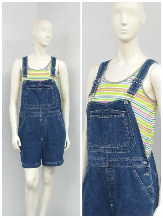 Vintage 90s Denim Short Overalls, Overall Shorts,