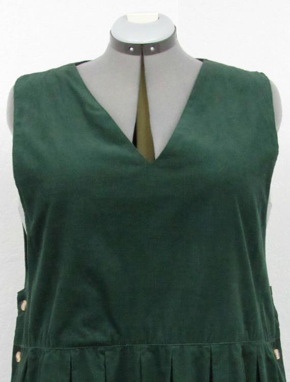 green corduroy jumper dress