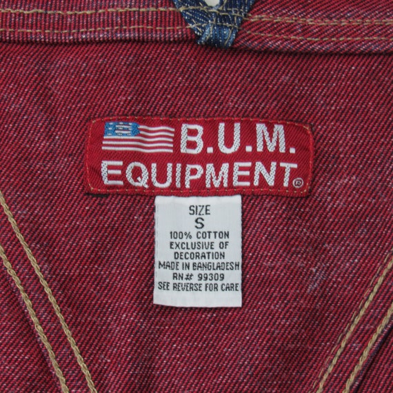 Vintage 90s Bum Equipment Denim Short Overalls, O… - image 9