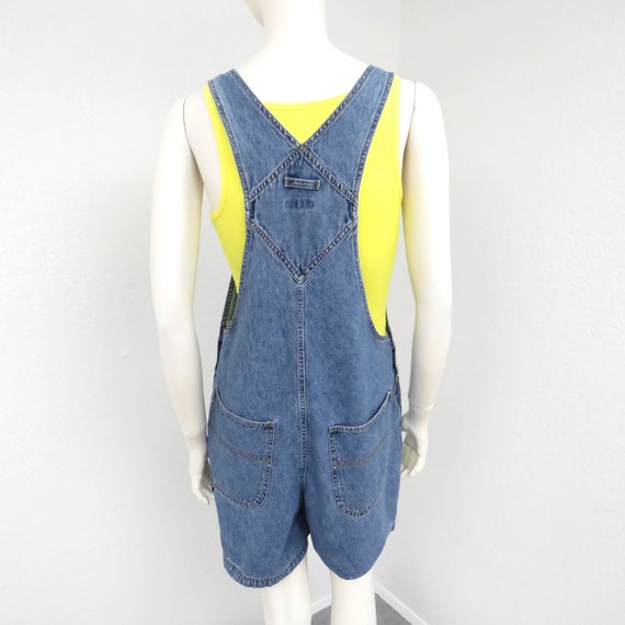 Vintage 90s Denim Short Overalls, Overall Shorts,… - image 7