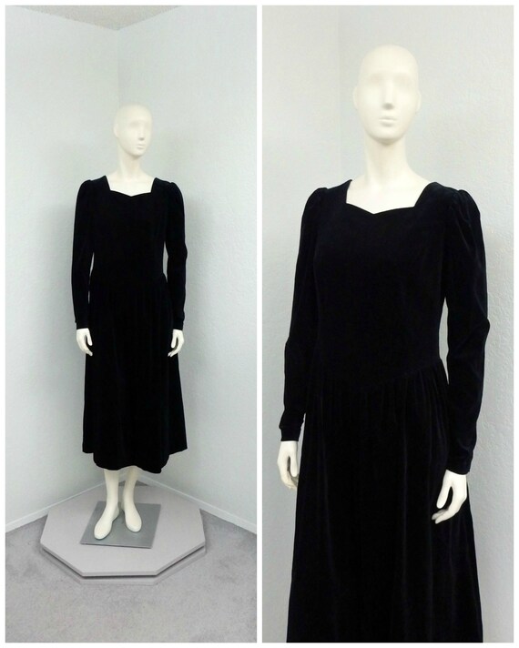 laura ashley black velvet dress
