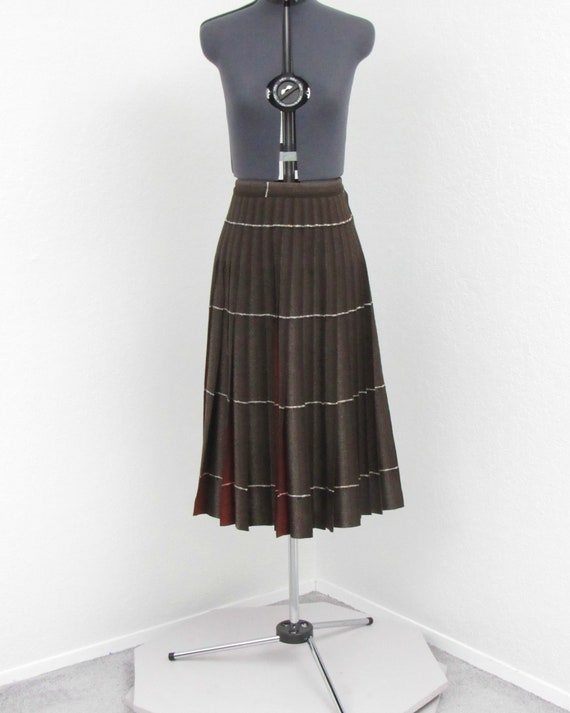 Vintage 50s Pendleton Brown and Orange Plaid Pleat