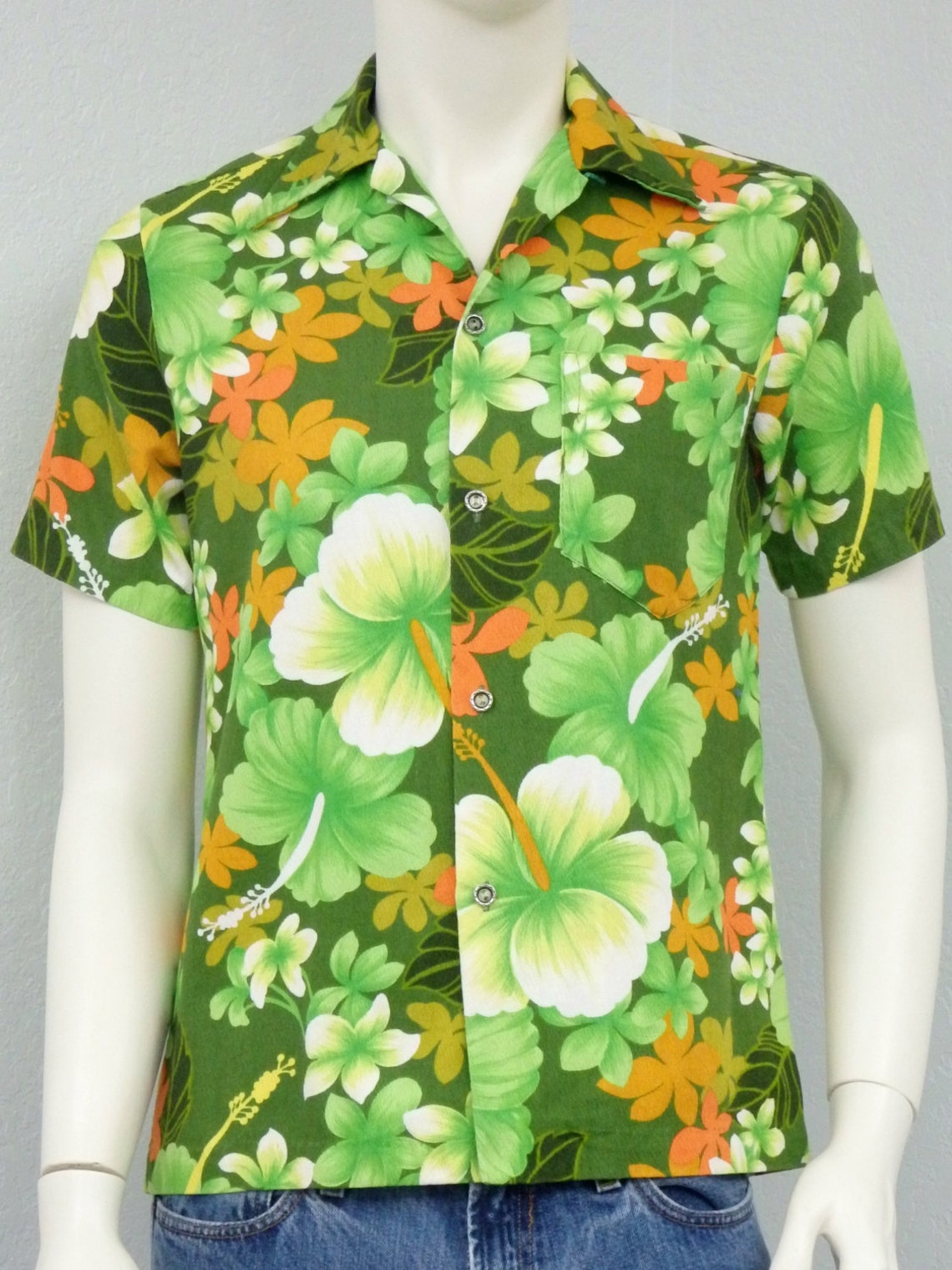 Vintage 60s Royal Hawaiian Green Hawaiian Shirt Aloha Shirt | Etsy