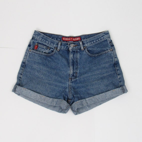 Vintage 90s Guess High Waisted Denim Shorts, Cuffe