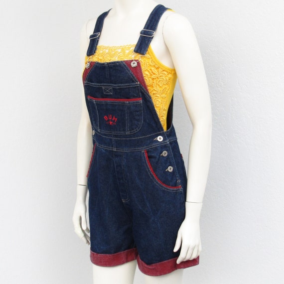 Vintage 90s Bum Equipment Denim Short Overalls, O… - image 5