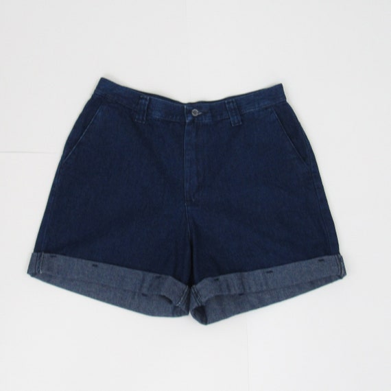 Vintage Riders Dark Wash Denim Shorts, High Waist… - image 1
