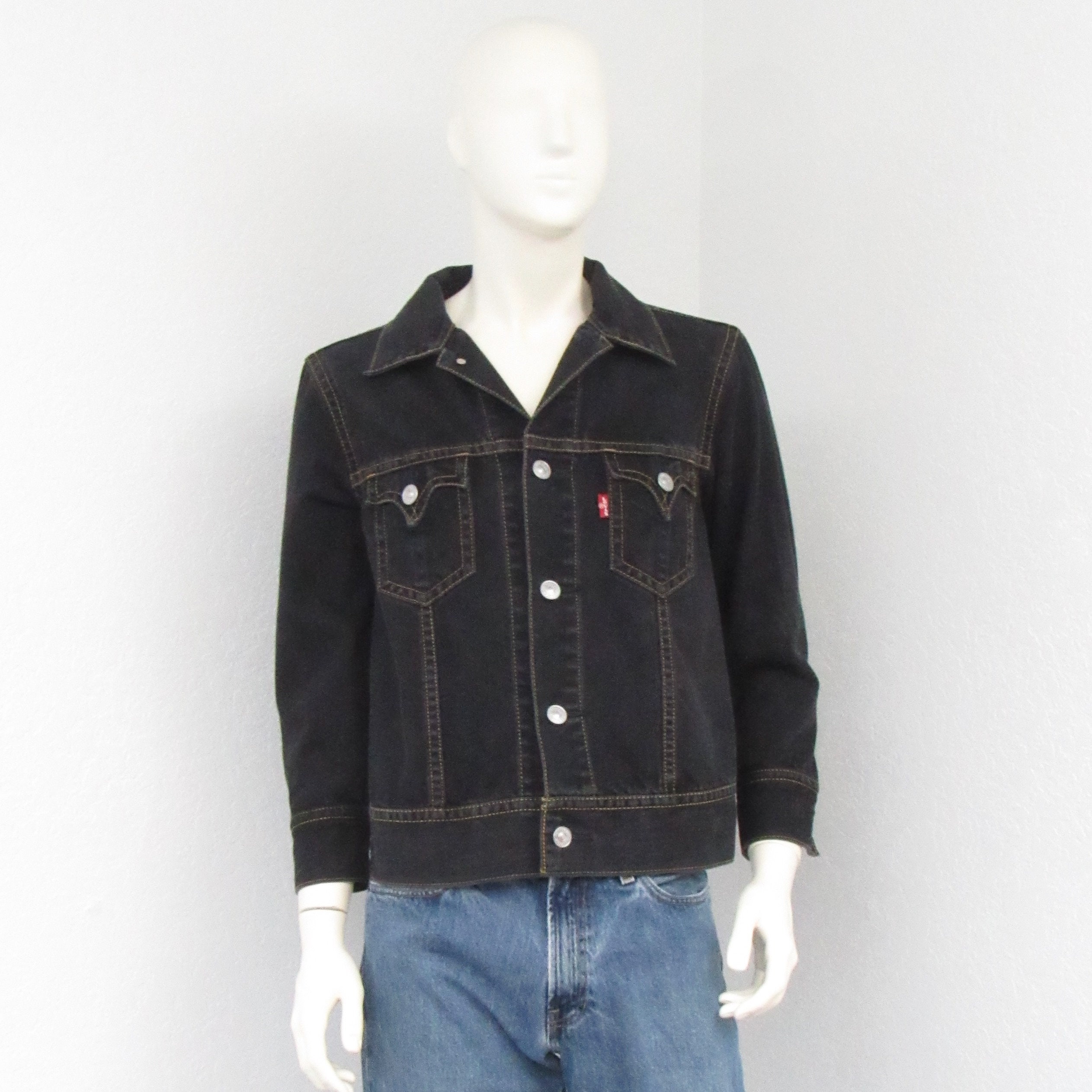 levis black denim jacket vintage
