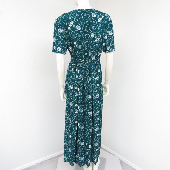 Vintage 90s Green Floral Jumpsuit, Plus Size Jump… - image 8