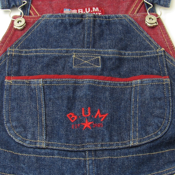 Vintage 90s Bum Equipment Denim Short Overalls, O… - image 8