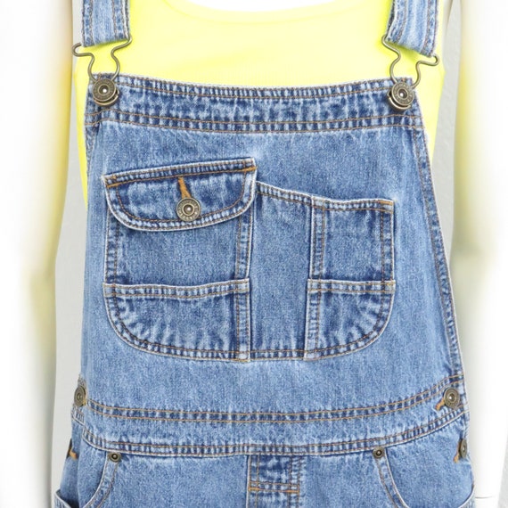 Vintage 90s Denim Short Overalls, Overall Shorts,… - image 4