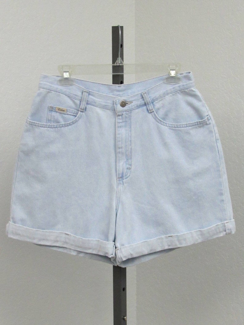 Blue Jean Shorts Cuffed Shorts Vintage 90s Riders Light Wash High Waisted Denim Shorts 31 Waist High Rise Shorts Short Shorts