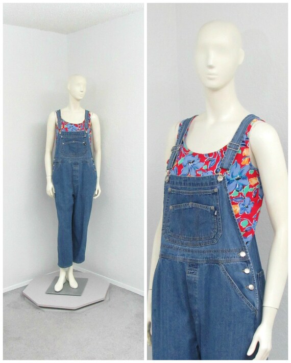 Vintage 90s London Denim Overalls, Dungarees, Blue