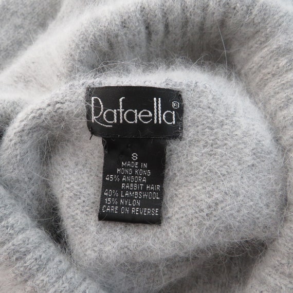 Vintage 80s Rafaella Pale Gray Angora Sweater, Li… - image 5