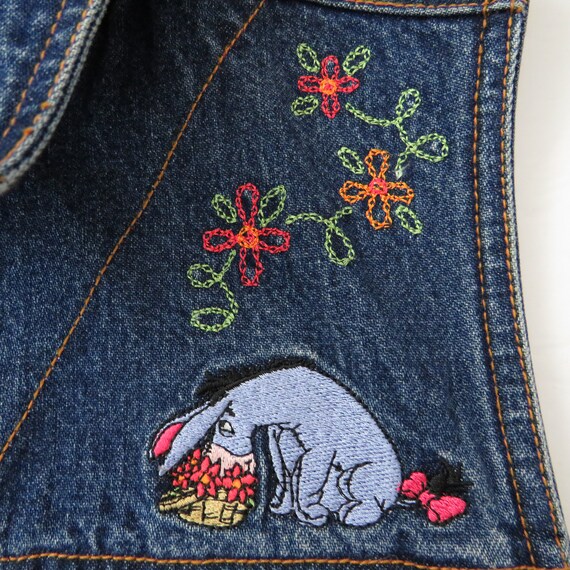 Vintage 90s Disney Winnie The Pooh Denim Vest Top… - image 8