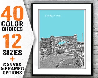 Bridgetown Barbados Skyline Poster Art Print Item T2424