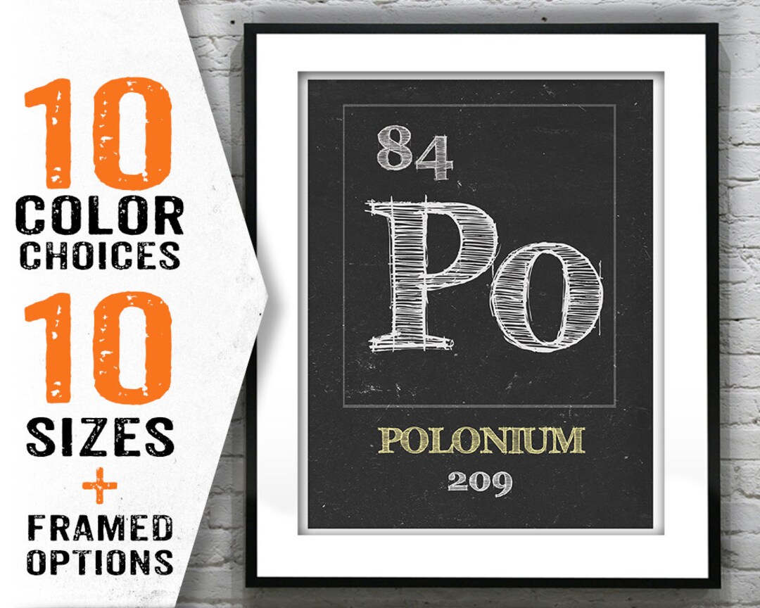 Periodic Table Polonium Poster Art Print Periodic Table of Elements Po ...