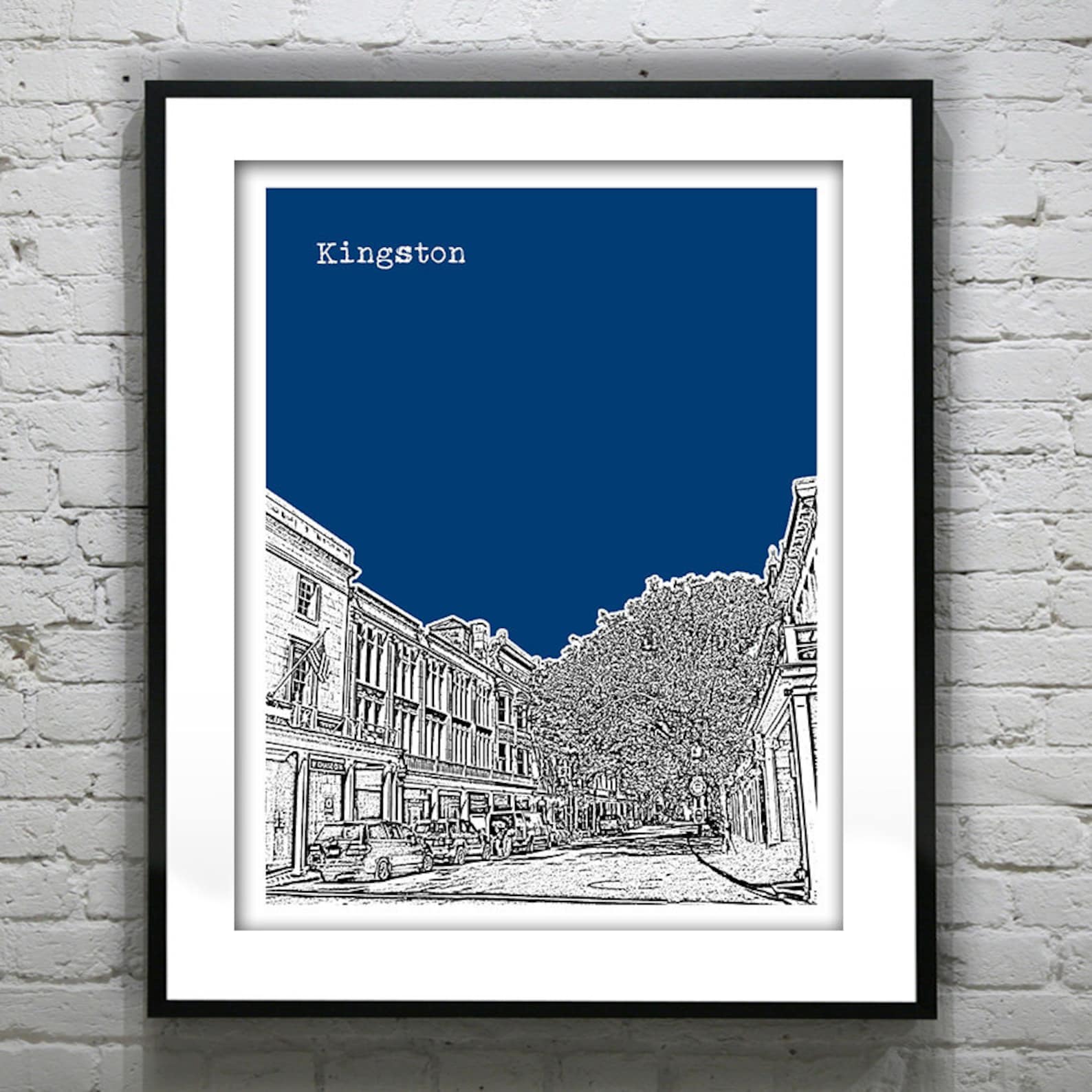Kingston Skyline Poster Art Print New York NY Item T4984 Etsy