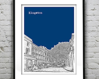 Kingston Skyline Poster Art Print New York NY Item T4984